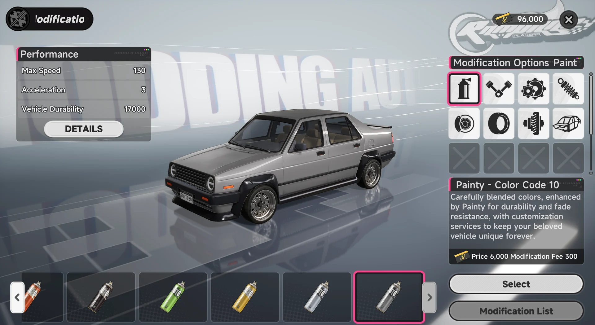 C2000 customization options screen